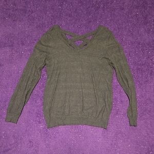 Elegant Charcoal V-Neck Sweater